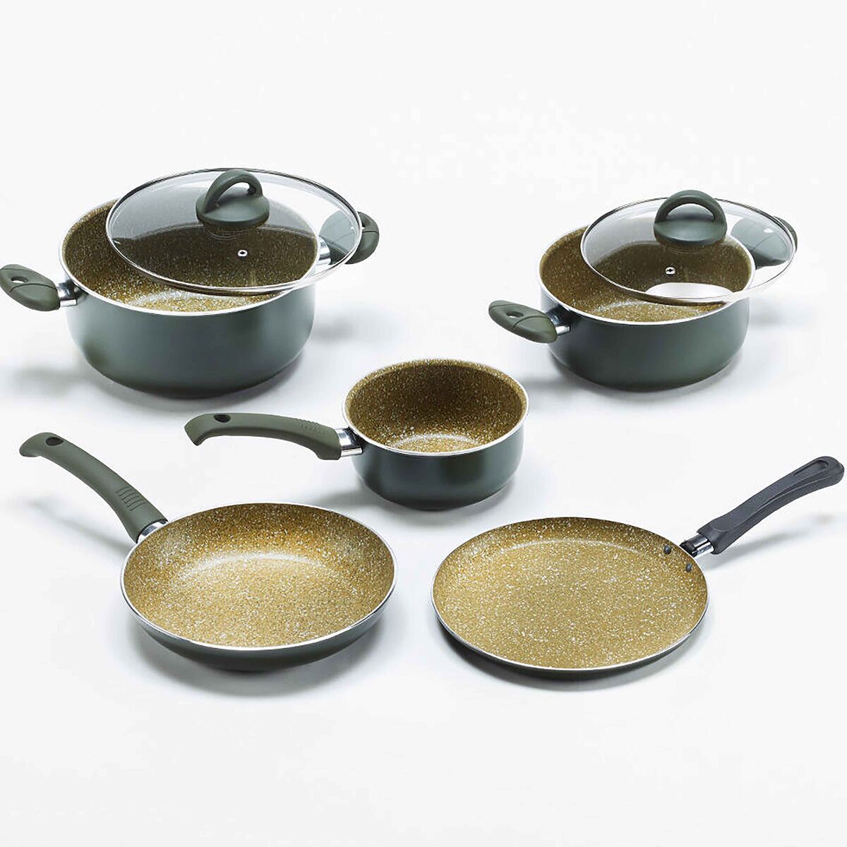 Illa 7 Piece Bio Cook Oil Regular Bottom Cookware Set Cookware Sets